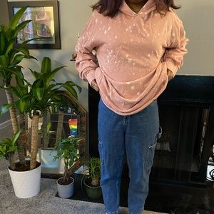 Rose Splattered Hoodie, oversized fit